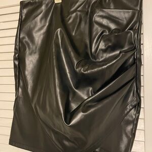 Edgy Black Faux Leather Skirt